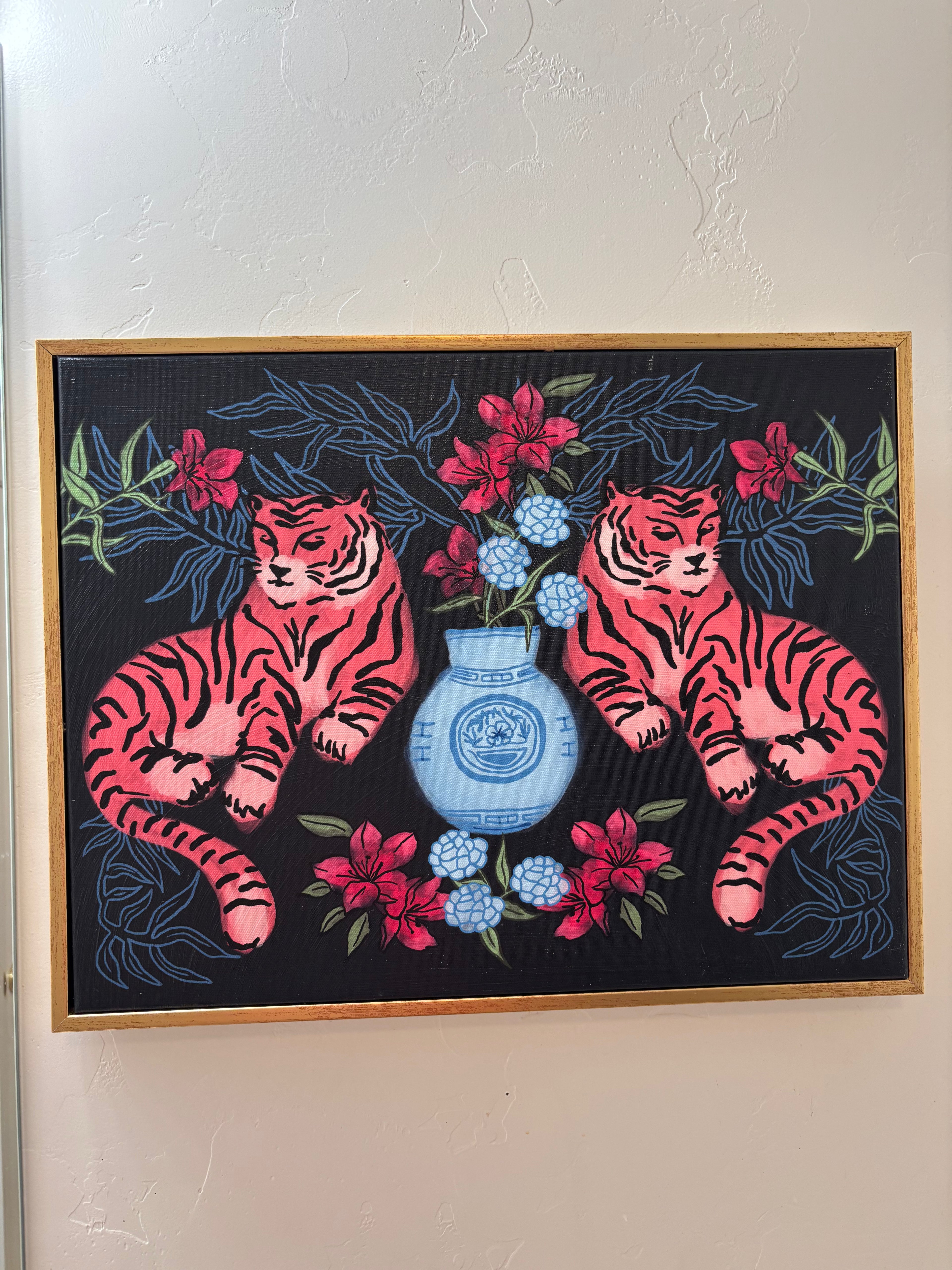 Pink Floral Tiger Print