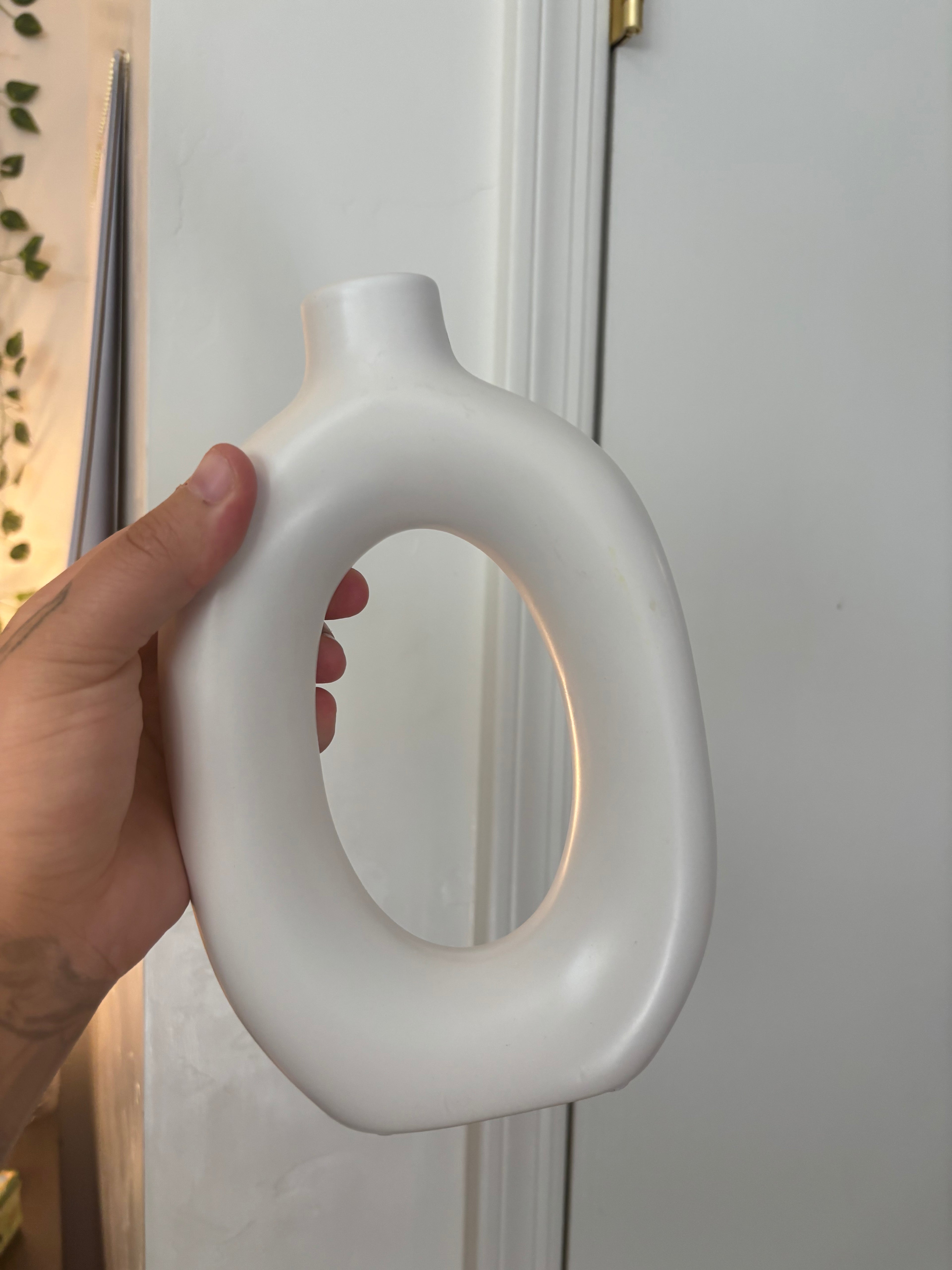 White Oval Vase