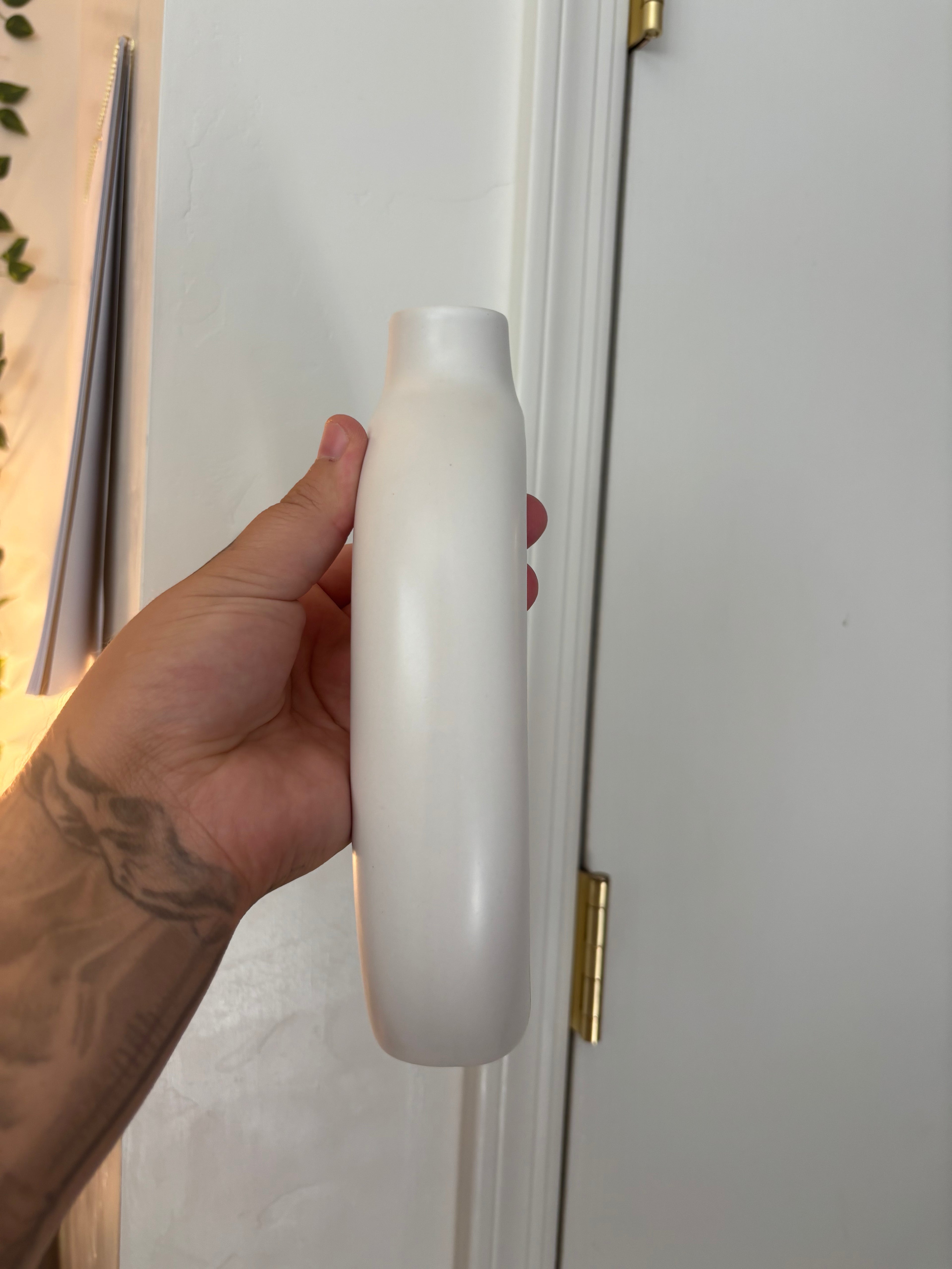 White Oval Vase