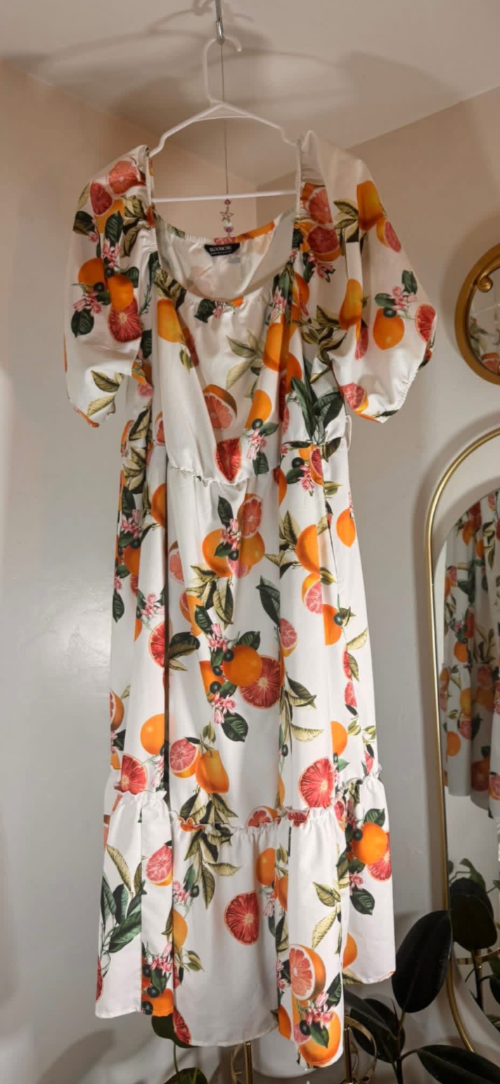 Orange Floral Dress
