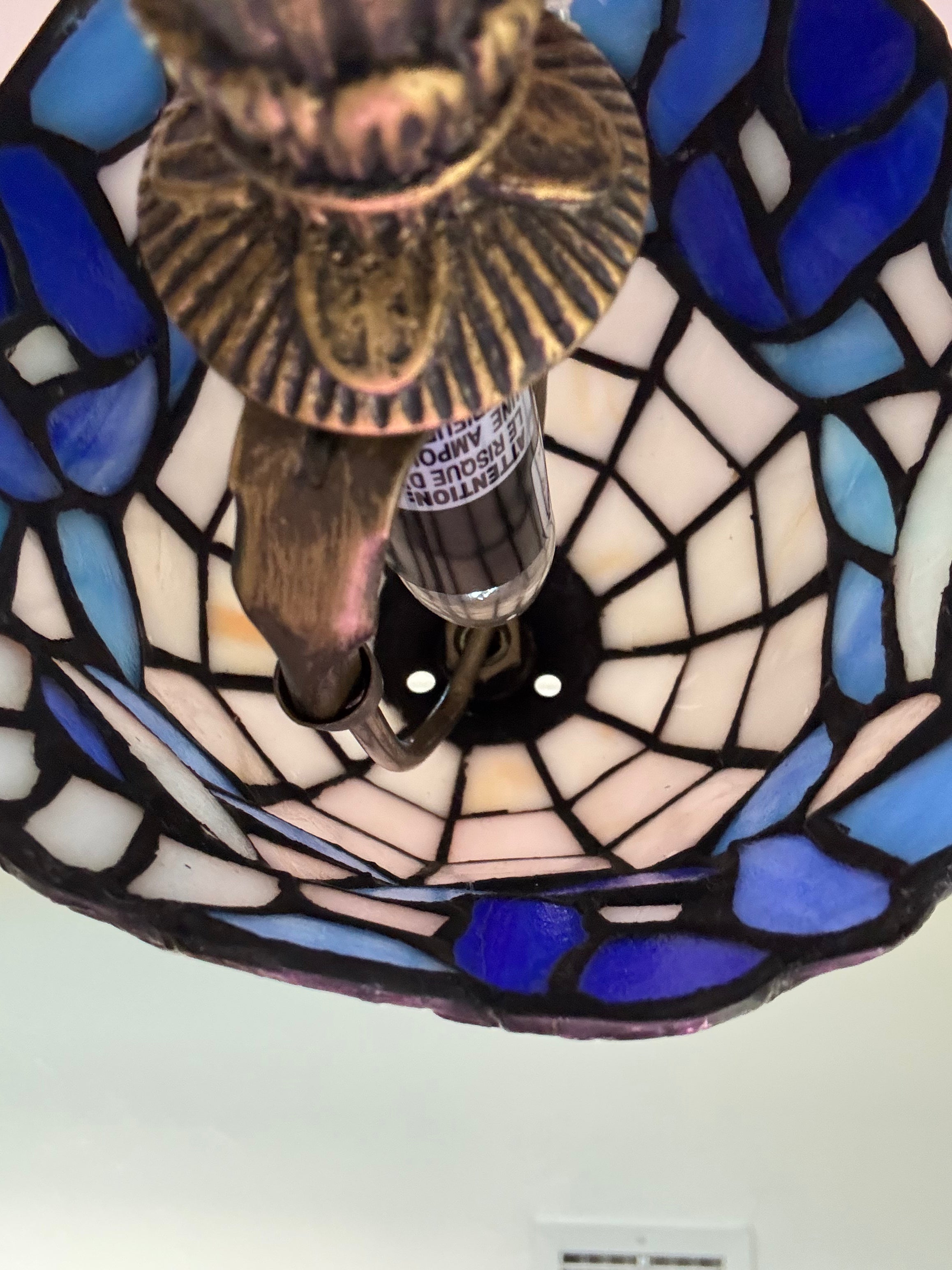 Vintage Blue Floral Lamp